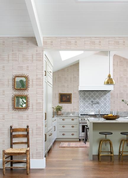 A Street Prints Callaway Pink Woven Stripes Wallpaper