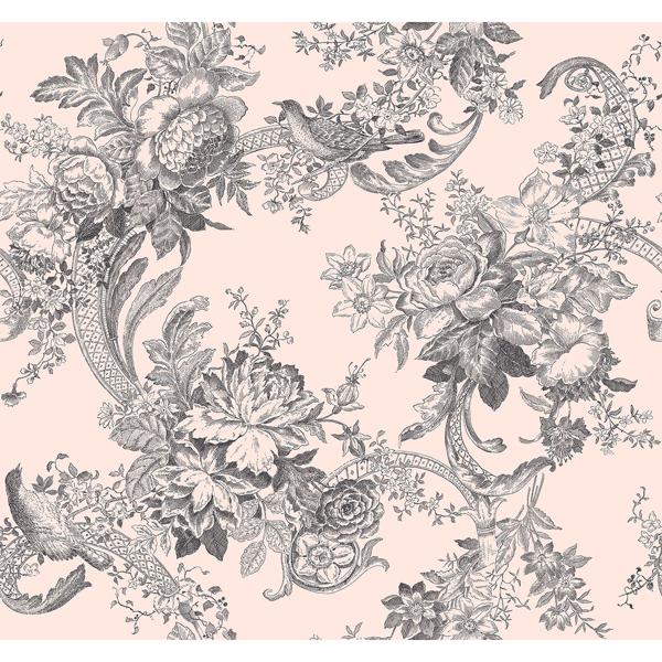 a street prints Carmel Blush Baroque Florals Wallpaper