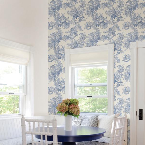 A Street Prints Carmel Light Blue Baroque Florals Wallpaper