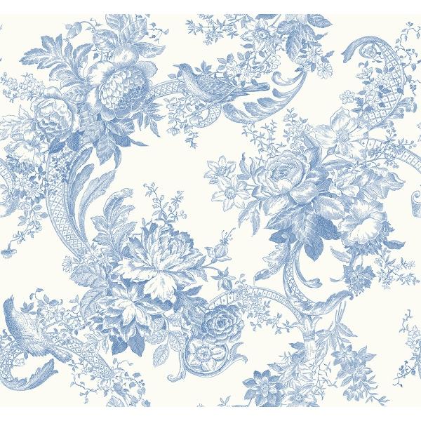 a street prints Carmel Light Blue Baroque Florals Wallpaper