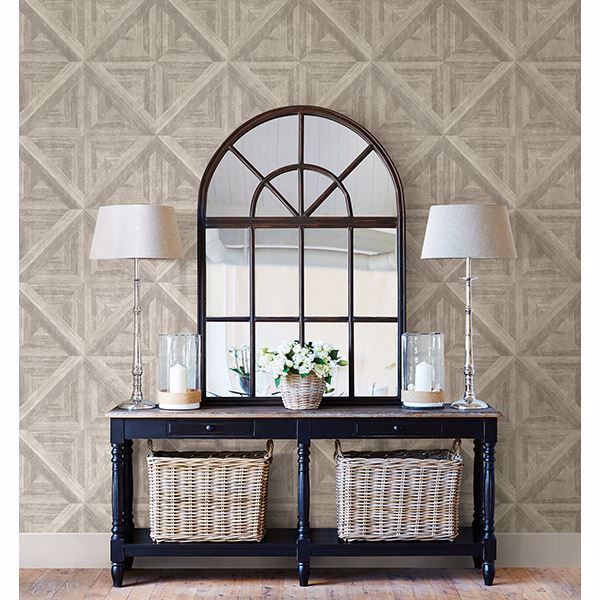 A Street Prints Carriage House Neutral Wood Wallpaper