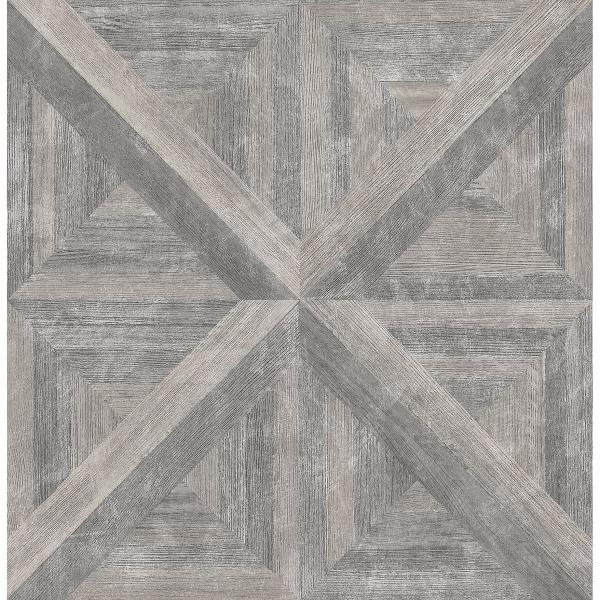 a street prints Carriage House Taupe Geometric Wood Wallpaper