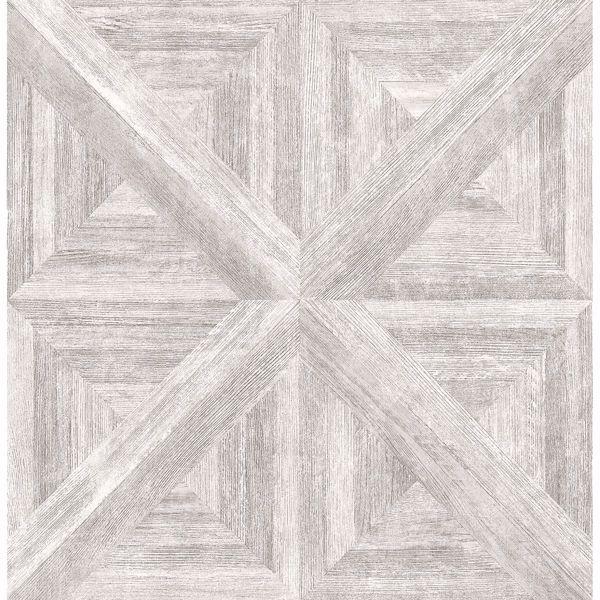 a street prints Carriage House White Geometric Wood Wallpaper