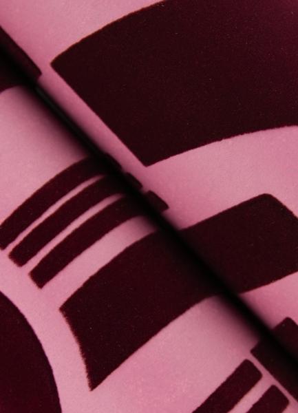 A Street Prints Carter Burgundy Geometric Flock Wallpaper By Scott Living