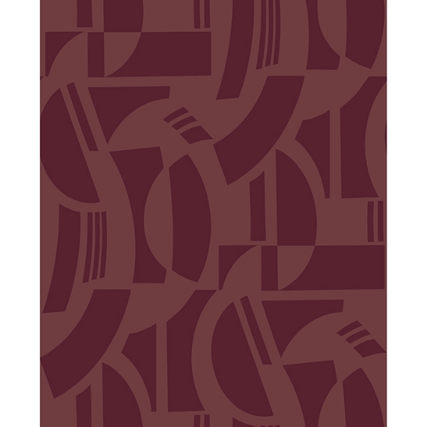 a street prints Carter Burgundy Geometric Flock Wallpaper by Scott Living