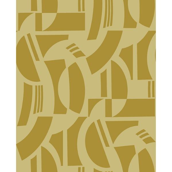a street prints Carter Gold Geometric Flock Wallpaper by Scott Living