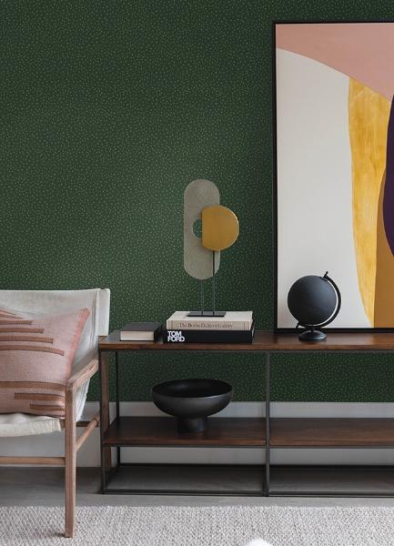 A Street Prints Cassie Green Petite Polka Wallpaper