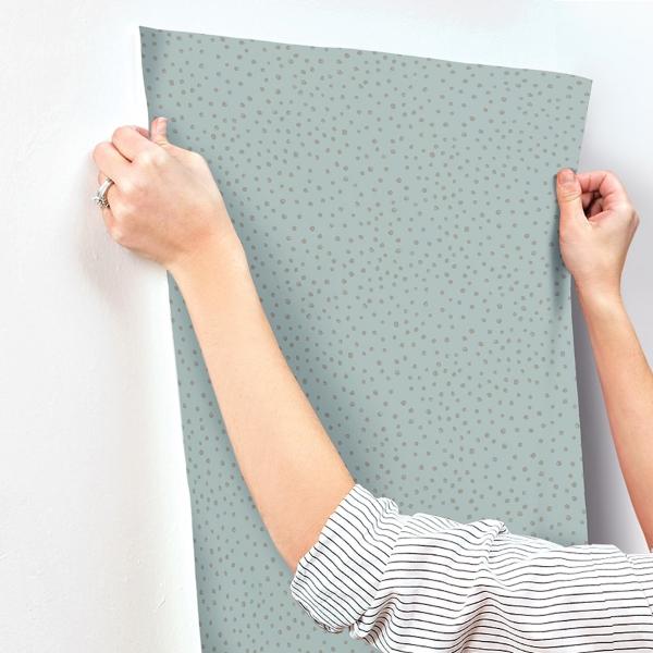 A Street Prints Cassie Light Blue Petite Polka Wallpaper