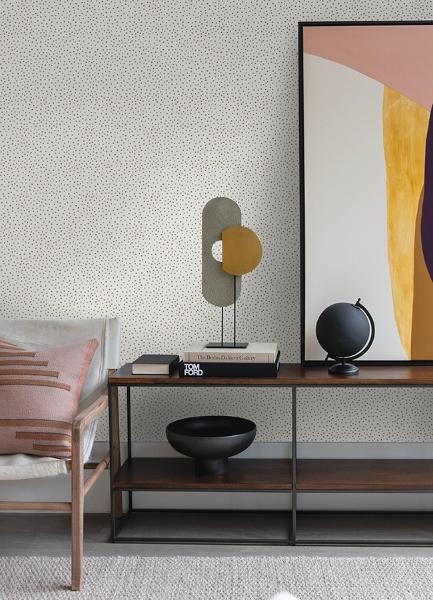 A Street Prints Cassie White Petite Polka Wallpaper