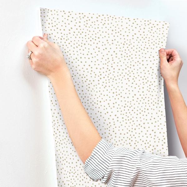A Street Prints Cassie White Petite Polka Wallpaper