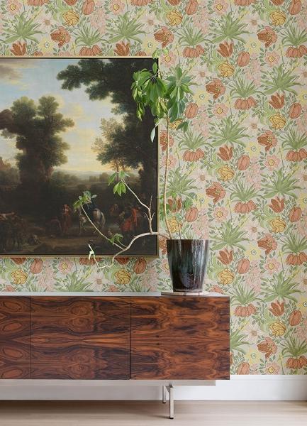 A Street Prints Cecilia Chartreuse Tulip And Daffodil Wallpaper