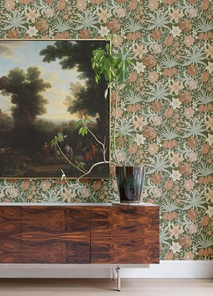 A Street Prints Cecilia Moss Tulip And Daffodil Wallpaper