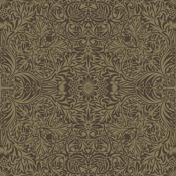 a street prints Ceiling Brown Intricate Floral Wallpaper