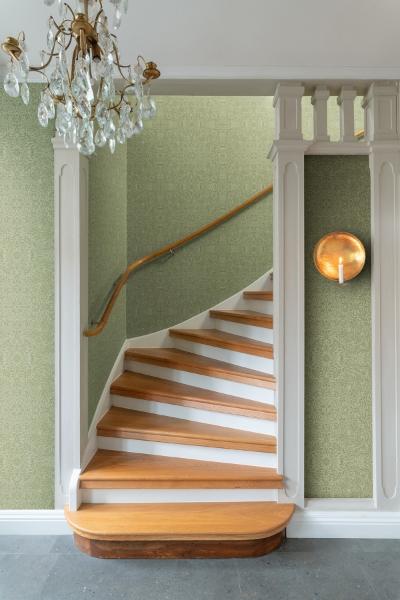 A Street Prints Ceiling Green Intricate Floral Wallpaper