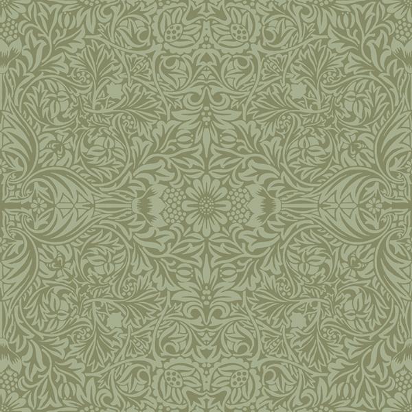 a street prints Ceiling Green Intricate Floral Wallpaper