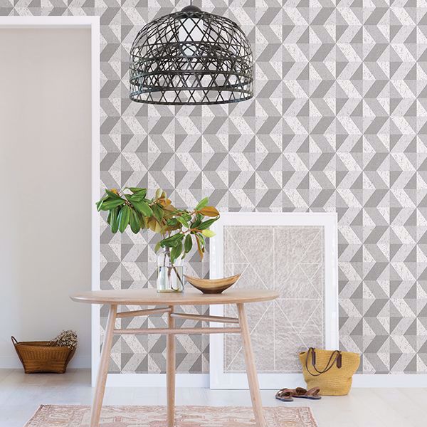 A Street Prints Cerium Grey Concrete Geometric Wallpaper