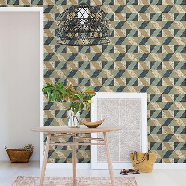 A Street Prints Cerium Multicolor Concrete Geometric Wallpaper