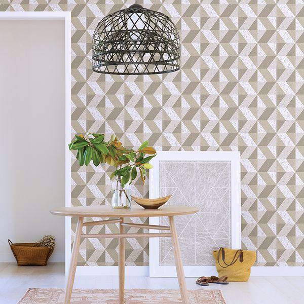 A Street Prints Cerium Neutral Concrete Geometric Wallpaper