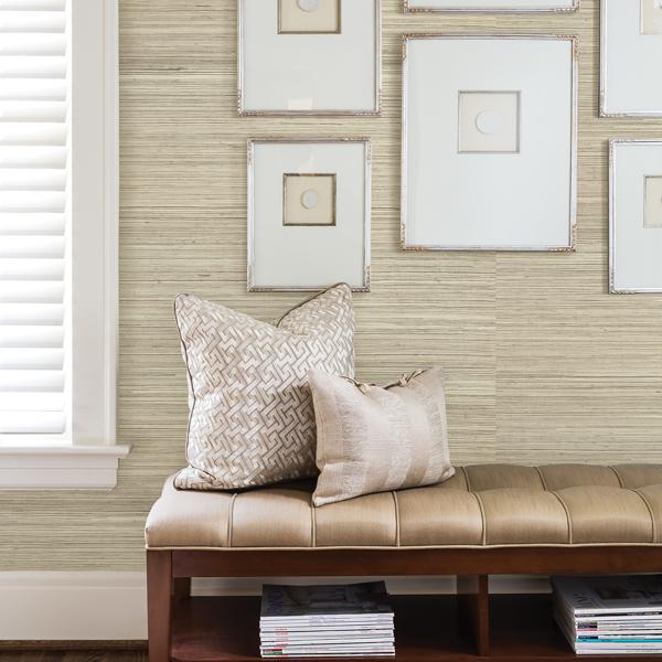 A Street Prints Changzou Beige Grasscloth Wallpaper