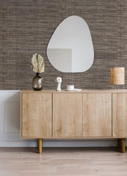 A Street Prints Cheng Grey Woven Grasscloth Wallpaper