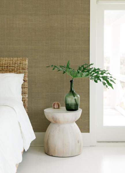 A Street Prints Cheng Light Brown Woven Grasscloth Wallpaper