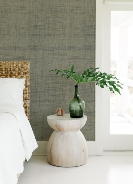 A Street Prints Cheng Light Grey Woven Grasscloth Wallpaper