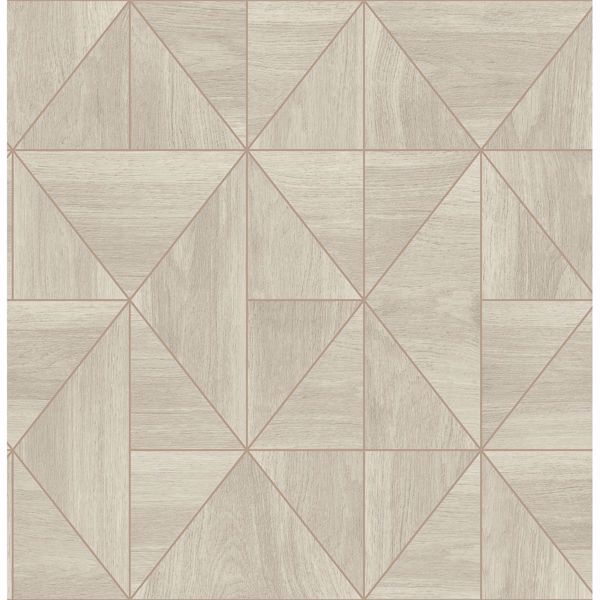 a street prints Cheverny Cream Geometric Wood Wallpaper