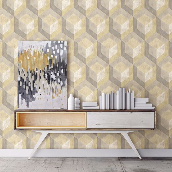 A Street Prints Clarabelle Beige Rustic Wood Tile Wallpaper