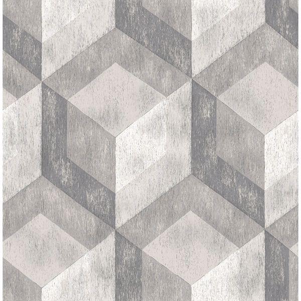 a street prints Clarabelle Grey Rustic Wood Tile Wallpaper