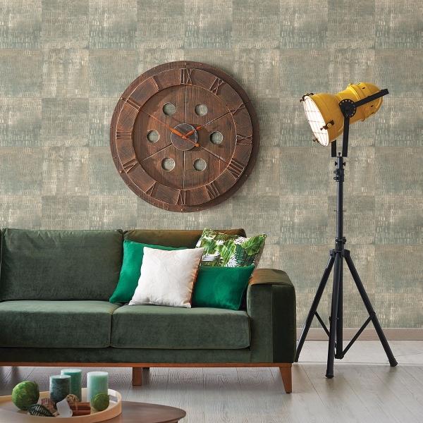 A Street Prints Conundrum Sage Faux Metal Wallpaper