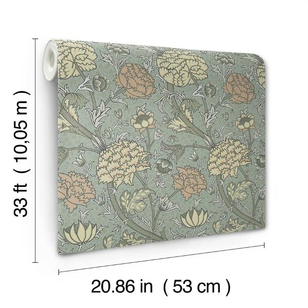 A Street Prints Cray Light Blue Floral Trail Wallpaper