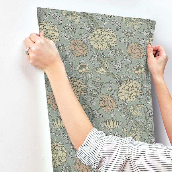 A Street Prints Cray Light Blue Floral Trail Wallpaper