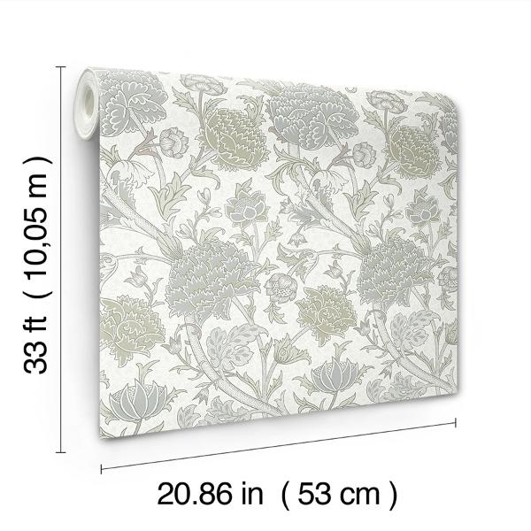 A Street Prints Cray Light Green Floral Trail Wallpaper