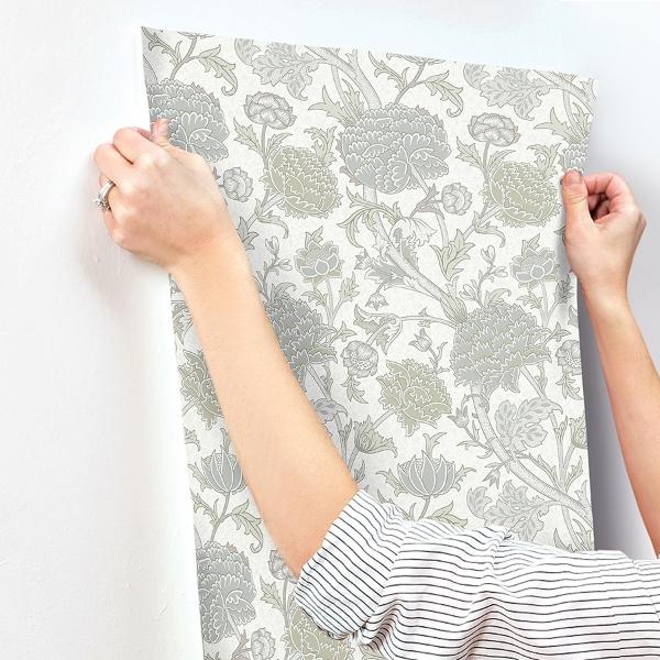 A Street Prints Cray Light Green Floral Trail Wallpaper