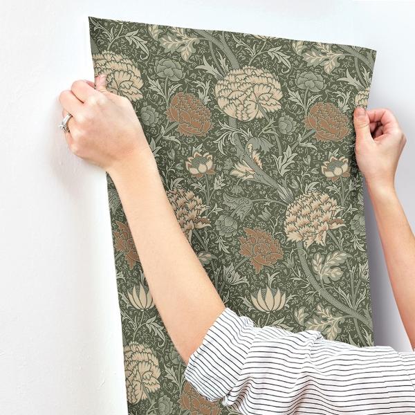 A Street Prints Cray Sea Green Floral Trail Wallpaper