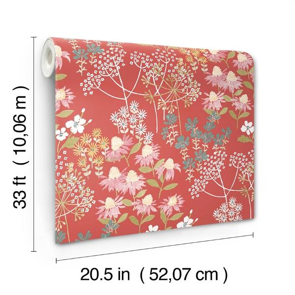 A Street Prints Cultivate Red Springtime Blooms Wallpaper