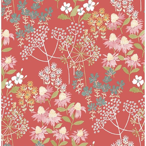 a street prints Cultivate Red Springtime Blooms Wallpaper