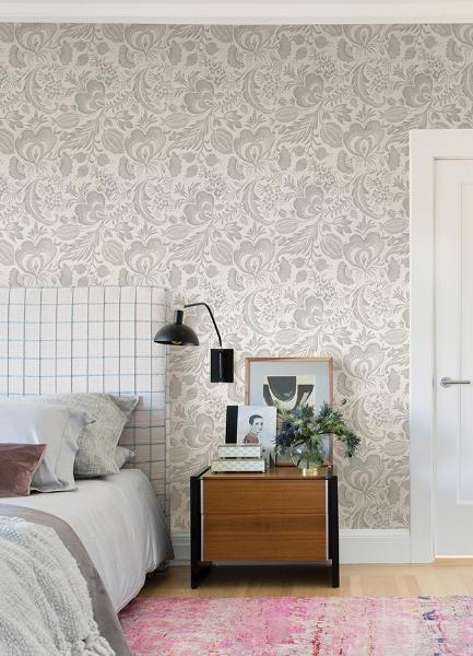 A Street Prints Culver Grey Jacobean Wallpaper By Scott Living