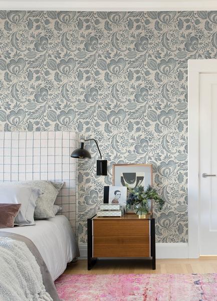 A Street Prints Culver Slate Jacobean Wallpaper By Scott Living