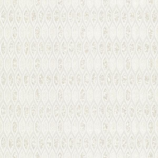 A Street Prints Damour Cream Hexagon Ogee Wallpaper