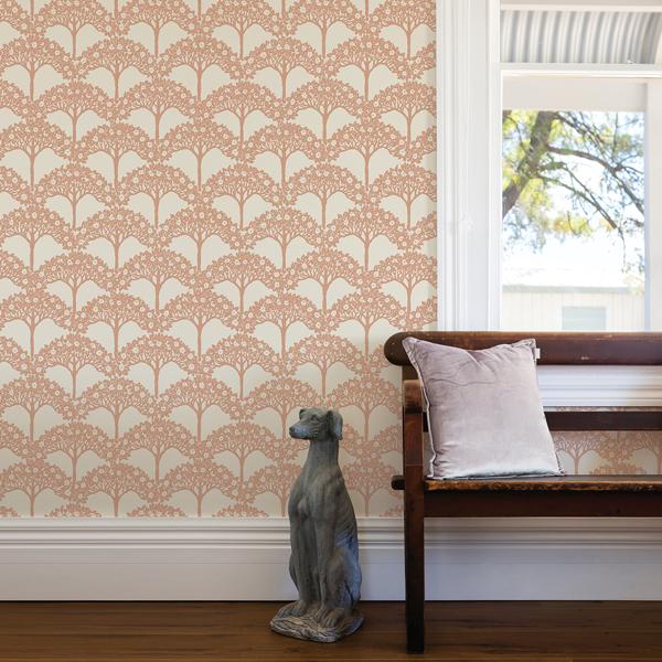 A Street Prints Dawson Rust Magnolia Tree Wallpaper