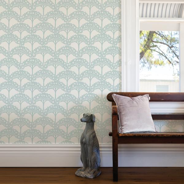 A Street Prints Dawson Turquoise Magnolia Tree Wallpaper