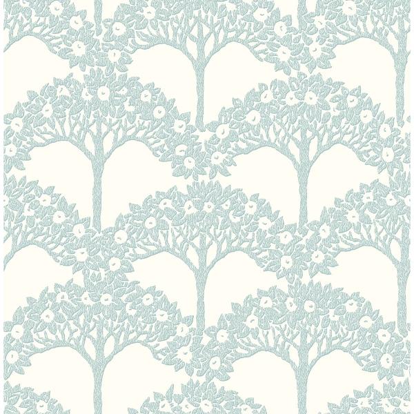 a street prints Dawson Turquoise Magnolia Tree Wallpaper