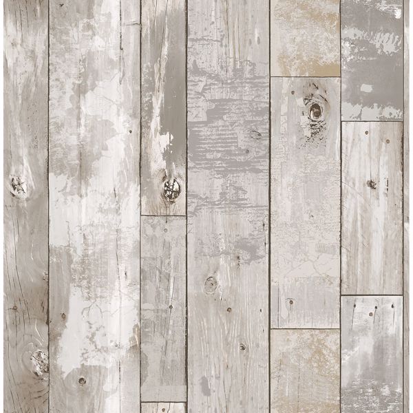 a street prints Deena Grey Distressed Wood Wallpaper