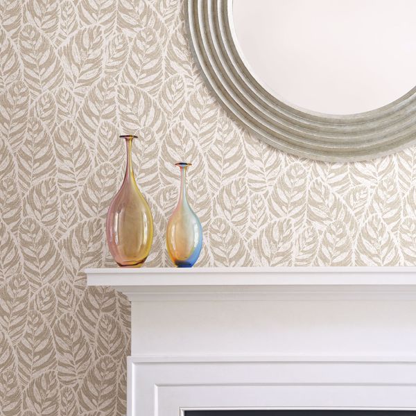 A Street Prints Del Mar Beige Botanical Wallpaper- Scott Living