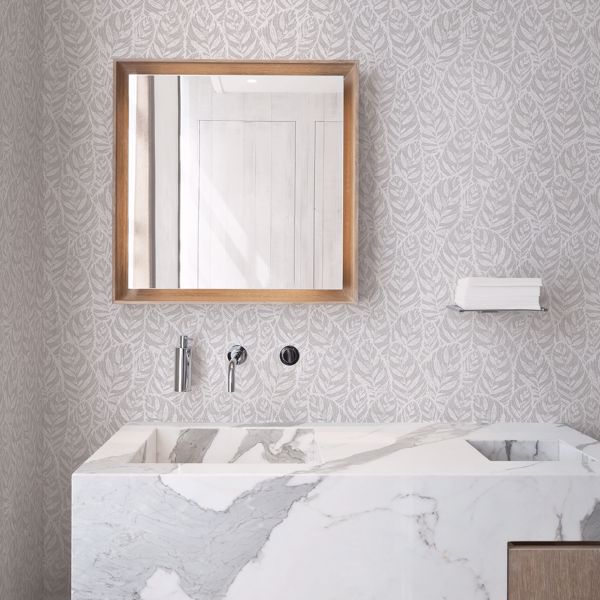 A Street Prints Del Mar Grey Botanical Wallpaper- Scott Living