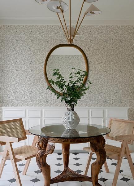 A Street Prints Divine Grey Abstract Medallion Wallpaper