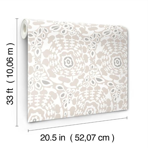 A Street Prints Divine Grey Abstract Medallion Wallpaper