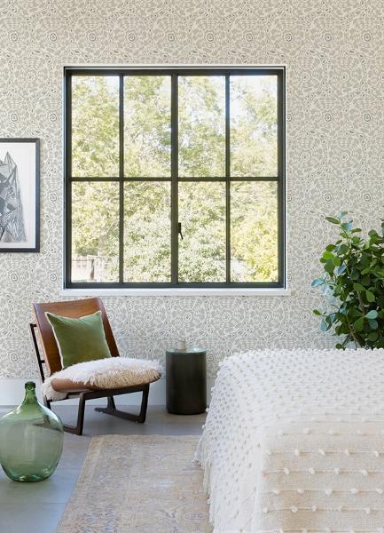 A Street Prints Divine Grey Abstract Medallion Wallpaper