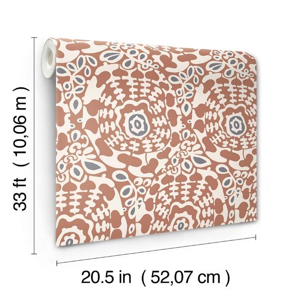 A Street Prints Divine Rust Abstract Medallion Wallpaper